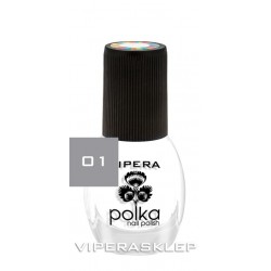 Vipera biały lakier do paznokci Polka 1