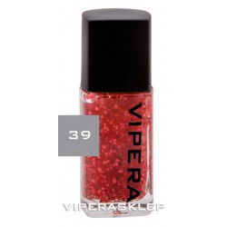 Vipera Top Coat z czerwonymi i różowymi drobinkami Roulette 39