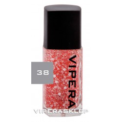Vipera Top Coat z czerwonymi i białymi drobinkami Roulette 38