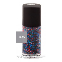 Vipera Top Coat z niebieskimi, zielonymi, różowymi, fioletowymi i czerwonymi drobinkami Roulette 45