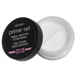 Gosh Prime'n set Primer & Mattifying Setting Powder - Fiksująco-matujący puder/baza (transparentny 2w1)