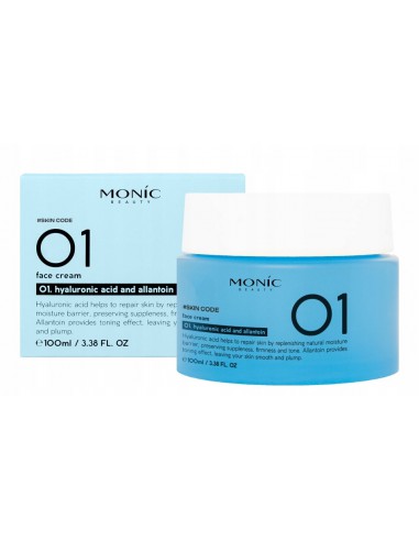 MONIC BEAUTY Krem nawilżający do twarzy Skin Code 01. Hyaluronic Acid 100ml